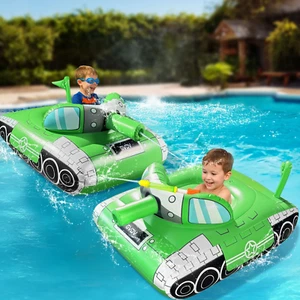 Inflatable Tank Pool Float 61"x44" – Ride-On w/Water Blasters, Family, Party Fun - Picture 1 of 12