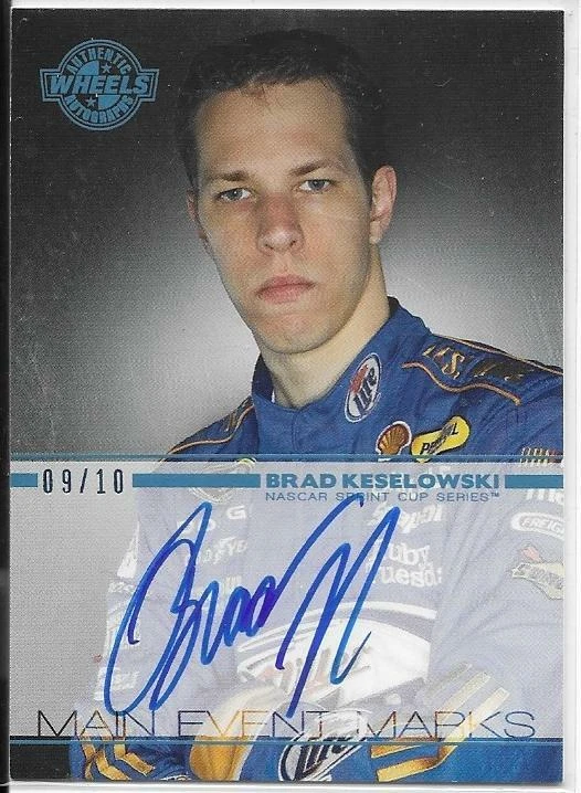 2011 Wheels Main Event BRAD KESELOWSKI AUTOGRAPH AUTO 9/10 - Image 1 of 1