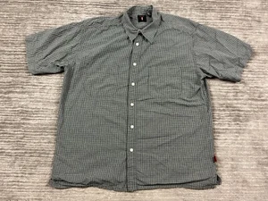 Levis Shirt Mens Large Green Plaid Button Up Short Sleeve 100% Cotton Pockets - Picture 1 of 11