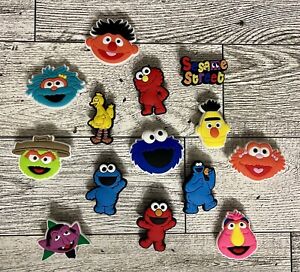 14 Sesame Street Shoe Croc Charms Cookie Monster, Elmo, Big Bird, Grover