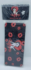 Betty Boop Black With Red Kisses Lip Print Metal Pencil Case Tin 2005 Sealed New