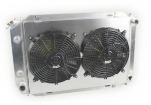 3 Row Aluminum Radiator Electric Fans Shroud Combo For 1980-1993 Ford Mustang - Picture 1 of 11