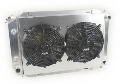 Combo de cubierta de ventiladores eléctricos de radiador de aluminio de 3 filas para Ford Mustang 1980-1993 Foto 1 de 4