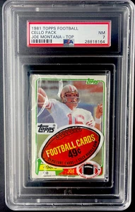 1981 Topps Football Unopened Cello Pack PSA 7 w Joe Montana RC Rookie Top Front - Picture 1 of 3