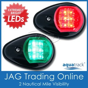 AQUATRACK LED NAVIGATION LIGHTS BLACK HOUSINGS-Port/Starboard Marine/Boat/Nav PB - Picture 1 of 4