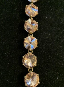 Beautiful Stella & Dot Champagne Colored Glass Rivoli Faceted Bracelet 7.5 In - Picture 1 of 4