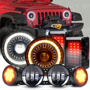 Turn Tail Lamp Combo For Jeep Wrangler JK 2007-2018 7" LED Headlights Fog Lights - Bild 1 von 24