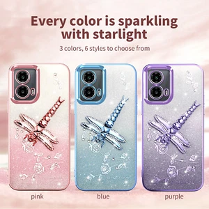 For Motorola Moto G85, Fashion Bling Glitter Pattern Clear Soft Case Cover - Picture 1 of 16