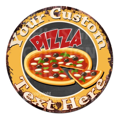 CP-0171 Custom Any Name's Red Pizza Personalized Metal Sign Decor Gift Idea - Image 1 of 2