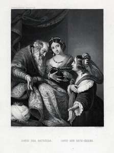 David und Bathseba. Originaler Stahlstich; von Duncan um 1850 - Picture 1 of 1