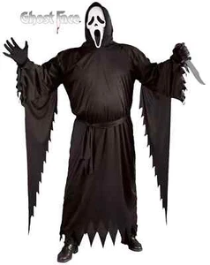 Scream Kostüm Erwachsene Ghostface Halloween Herren Größe PLUS inklusive schwarzer Handschuhe - Bild 1 von 3