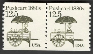 US. 2133. 12.5c. Pushcart 1880s. Coil Pair of 2. MNH. 1985 - Picture 1 of 1