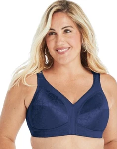 Playtex Bra 18 Hr Strap Full-Figure Wire-Free 4693 Sailor Blue Sz.40DD,46DDD - Picture 1 of 13