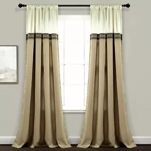 Par de paneles de cortina para ventana Lush Decor Terra - Imagen 1 de 3