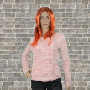 Atmosphere Pink Button Zip Sweater Jacket Size 2 - Picture 1 of 8