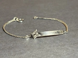 Beautiful Sterling Silver 925 Butterfly Identity Bracelet 7 Inch  - Picture 1 of 14