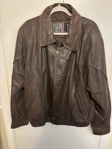 Fluid International Brown Leather Coat Men’s Size XL - Picture 1 of 6