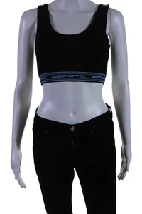 Madhappy Womens Cotton Scoop Neck Elasticated Sports Bra Black Size S - Picture 1 of 5