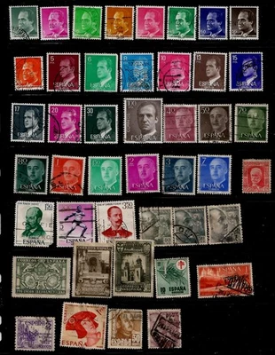 Job Lot of 44 Spainish Stamps 1940's to 70's Bundle Mixed VFU - Image 1 of 4