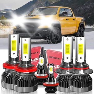 For Ram 4000 2019-2019 LED Headlight High+Low + Fog Light Bulbs 10000lm White 6x - Picture 1 of 11