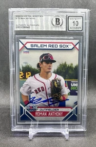2023 Choice Salem Red Sox #1 Roman Anthony On-Card Signed BGS 10 Auto 645 - Picture 1 of 4