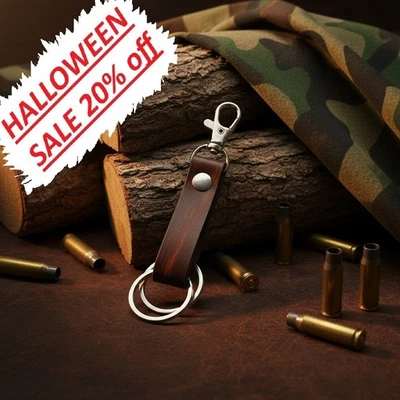 10 PIECES LOT vintage Handmade leather car bike keyring 20% off HALLOWEEN SALE - Image 1 of 4