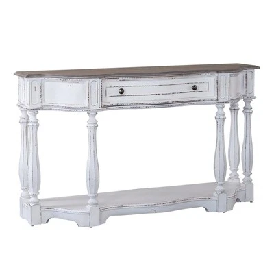 Magnolia Manor 56 Inch Hall Console Table in Antique White - Image 1 of 4