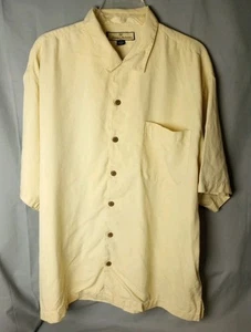 Tommy Bahama ONE NATION UNDER THE SUN L Ivory Silk Embroidered Camp Shirt US - Picture 1 of 4