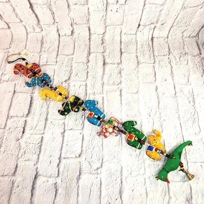 India Arte Popular Hecho a Mano Colgar Animales Tela con Cuentas y Campana 34" Largo LNC Foto 1 de 4