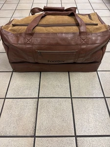Borsone da viaggio vintage Footjoy in pelle marrone scamosciata weekend Boston borsa 25" golf - Foto 1 di 24