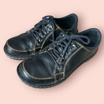Zapatos Oxford De Colección Para Mujer Talla 7 Gruesos Y2K Negros Años 90 Con Cordones Grunge Gótico Foto 1 de 4
