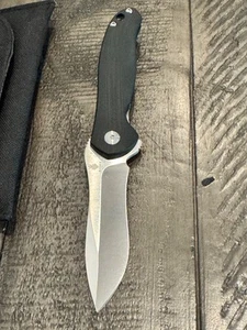 Kizer Knives Rare Bad Dog Matt Cucchiara Black Textured Contour G-10 VG-10 Steel - Picture 1 of 14