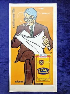 Reval ohne Filter Zigaretten, originale Werbung aus 1970 Zeichnung: Peter Grimm - Bild 1 von 1