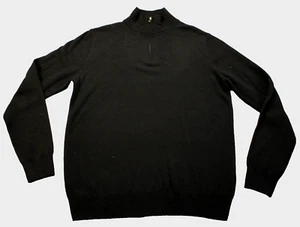 Christian Lacroix Mens Black 100% Extra Fine Merino Wool 1/4 Zip Sweater NEW S - Picture 1 of 3