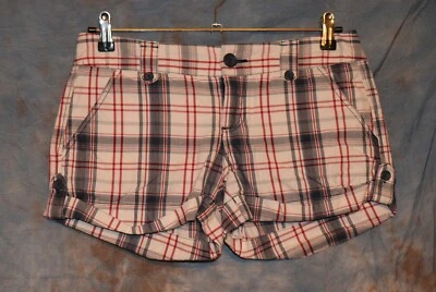 Pantalones Cortos Para Mujer Blanco Azul Marino Rojo A Cuadros Maurices Frente Plano Talla 3 4 Excellen Foto 1 de 2
