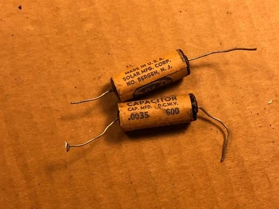 2 condensadores solares vintage Sealdtite .0035 uf 600v papel guitarra tono prueba .0047 Foto 1 de 4