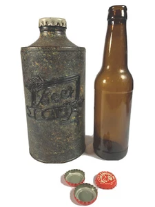 *NEW* Vintage Beer Cap Keeper - Vintage metal antique-finish beer can with slot - Picture 1 of 10
