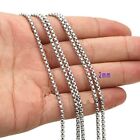 1/2/3/5/7MM Silver Stainless Steel Mens Womens Jewelry Box Chain Necklace 16-40