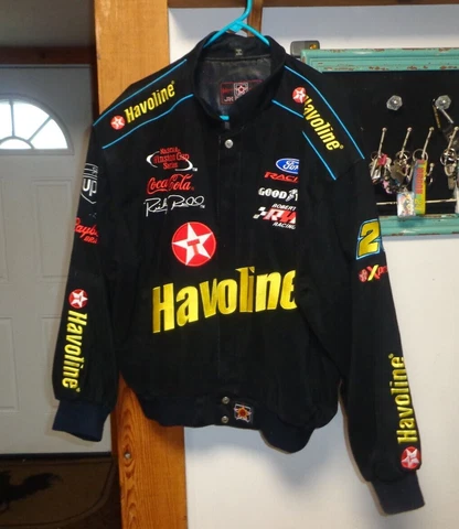 RARE Jeff Hamilton NASCAR Ricky Rudd Havoline Robert Yates COTTON  Racing Jacket Cover