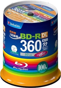 Verbatim Blank Blu-ray BD-R DL VBR260RP100SV1 50GB 1-6x 100 discs New - Picture 1 of 4