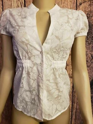 Blusa Top Emporio Armani Marfil Crema Botones Mujer, Talla 38/ US 4 Foto 1 de 4