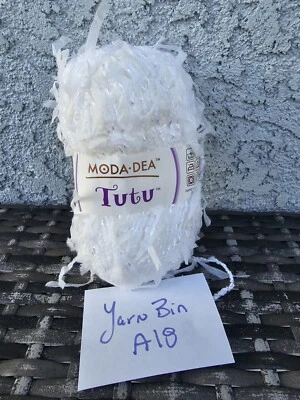 NOS MODA DEA TUTU NYLON COTTON ACRYLIC WHITE 3010/55-571 / 1 PC YARN CROCHET - Image 1 of 4