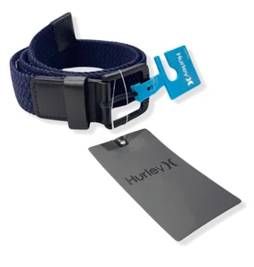 Hurley Braided Stretch Belt - NWT Mens Size 36 Blue / Black - #44658-E4 - Picture 1 of 1