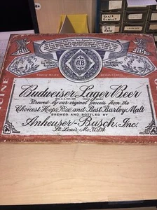 Budweiser lager beer metal sign - Picture 1 of 6