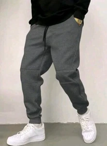 Men's casual cargo pants, elastic drawstring sports pants - Picture 1 of 5
