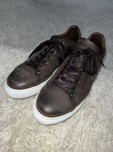 BRUSQUE Leather Men's SNEAKERS Brown Size 13 - Picture 1 of 9