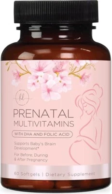 Prenatal Vitamins With Folic Acid, DHA & Iron, Women's Prenatal Multivitamin Pre - Image 1 of 4