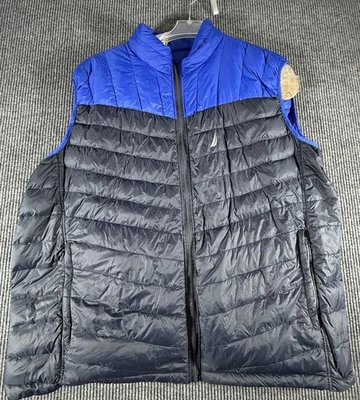 Chaleco acolchado reversible azul y azul marino Nautica de segunda mano para hombre talla 4XLT Foto 1 de 4