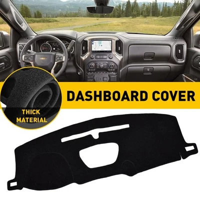 Dash Cover Mat For 2019-21 GMC Sierra 1500 2500HD 3500HD Dashboard Pad Black US - Image 1 of 4
