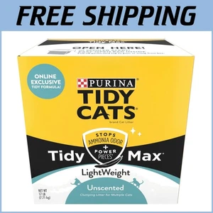 Clumping Lightweight Cat Litter - Tidy Max Unscented 17 lb for Maximum Freshness - Picture 1 of 10